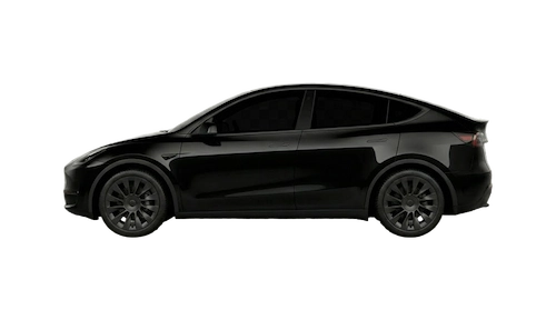 Tesla model Y car at black limo